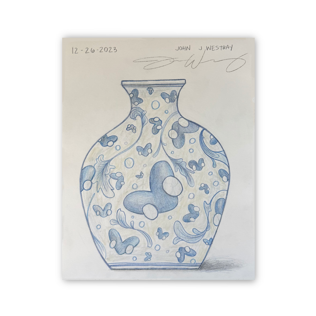 Porcelain Vase Pencil Drawing