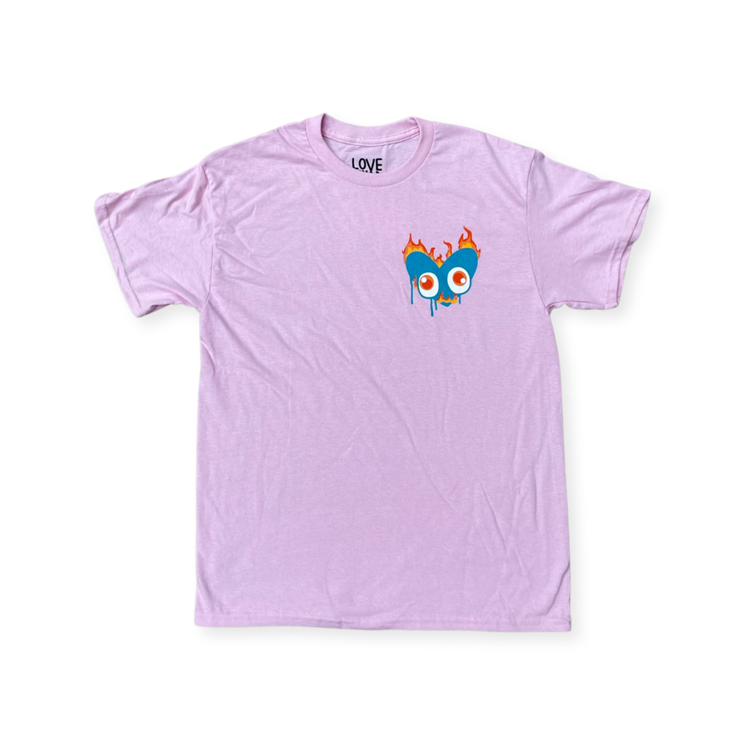 Flaming Heart T-Shirt (BABY PINK)